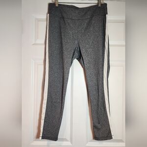 Zenergy By Chico's Gray And White Side Stripe Leggings L (Chicos 2)